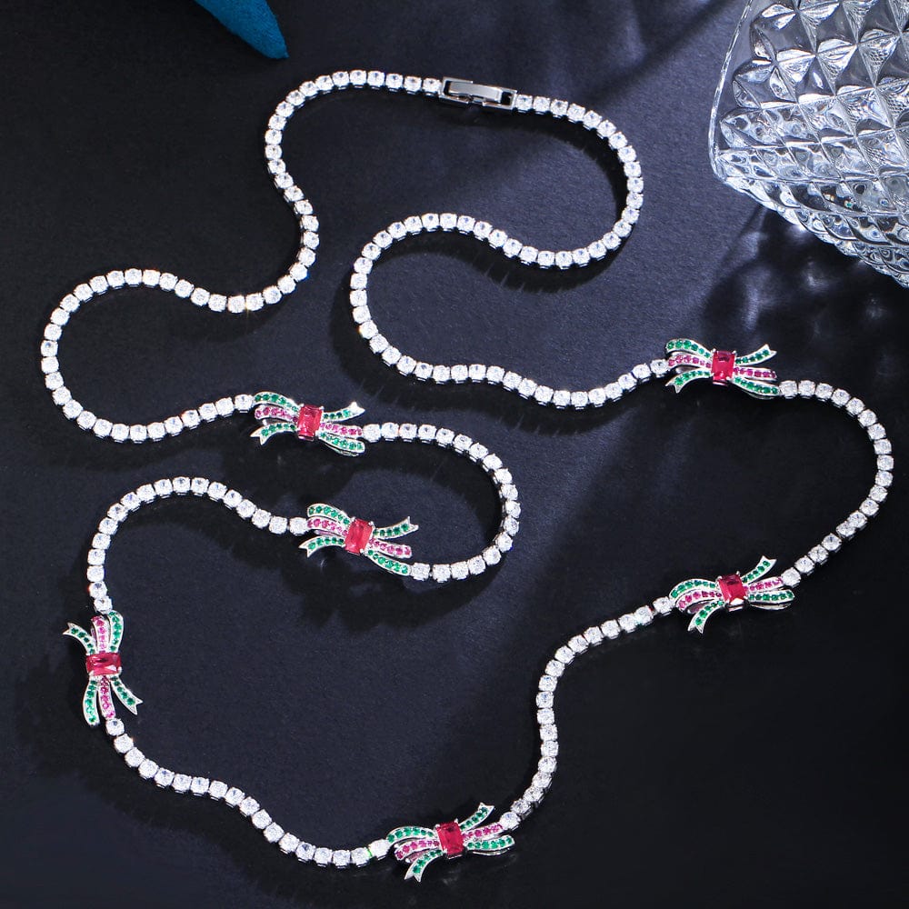 82 cm / DZ0085 Top Shiny Round Cubic Zirconia Stones Long Sweater Chain Link Necklace for Women Engagement Wedding Party Jewelry Gift