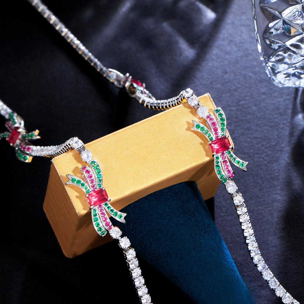 82 cm / DZ0085 Top Shiny Round Cubic Zirconia Stones Long Sweater Chain Link Necklace for Women Engagement Wedding Party Jewelry Gift