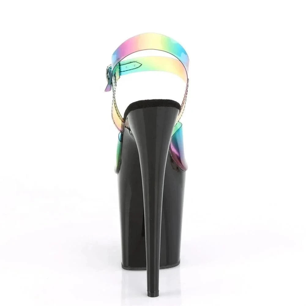 8inch-20cm sexy rainbow effect upper hate sky high pole dance sandals waterproof platform strappy sandals female