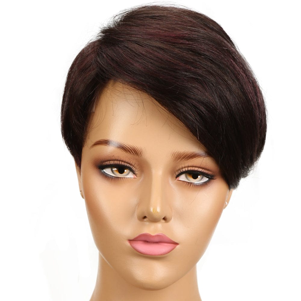 9 inches / 99J Human hair wigs cuticle aligned straight brazilian short silicone cap 10a virgin highlights pink loose curl/wave human hair wig