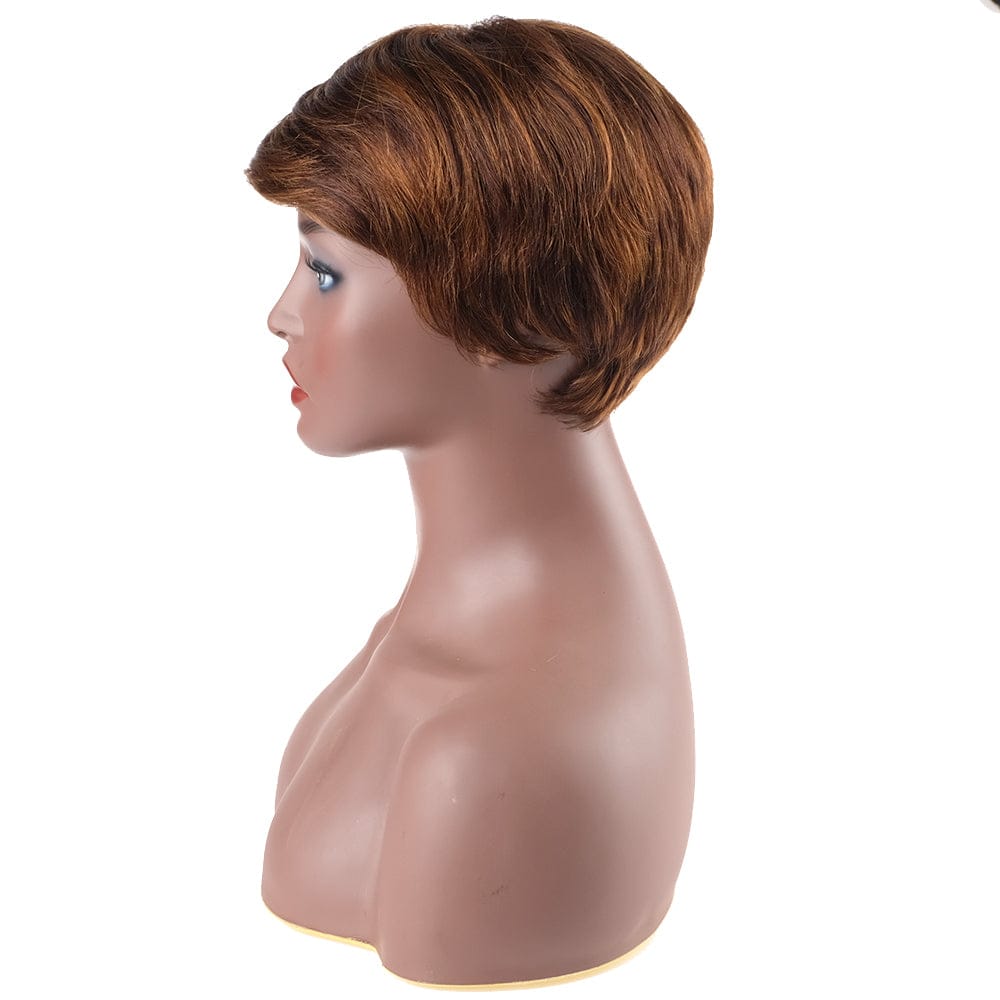 9 inches Brazilian hair pix cut wig sleek wholesale cheap manufacturer made machine Burgundy Short Bob Wig Human hair wigs