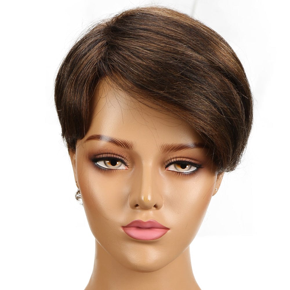 9 inches / DYA1B-27 Human hair wigs cuticle aligned straight brazilian short silicone cap 10a virgin highlights pink loose curl/wave human hair wig