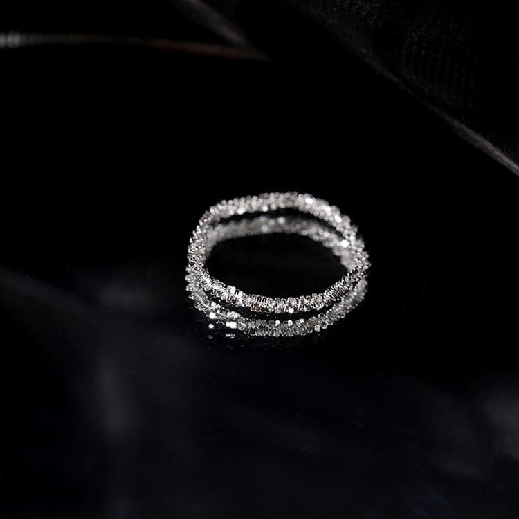 9 / silver Aimgal 925 silver simple sparkling plain chain ring for women           A1