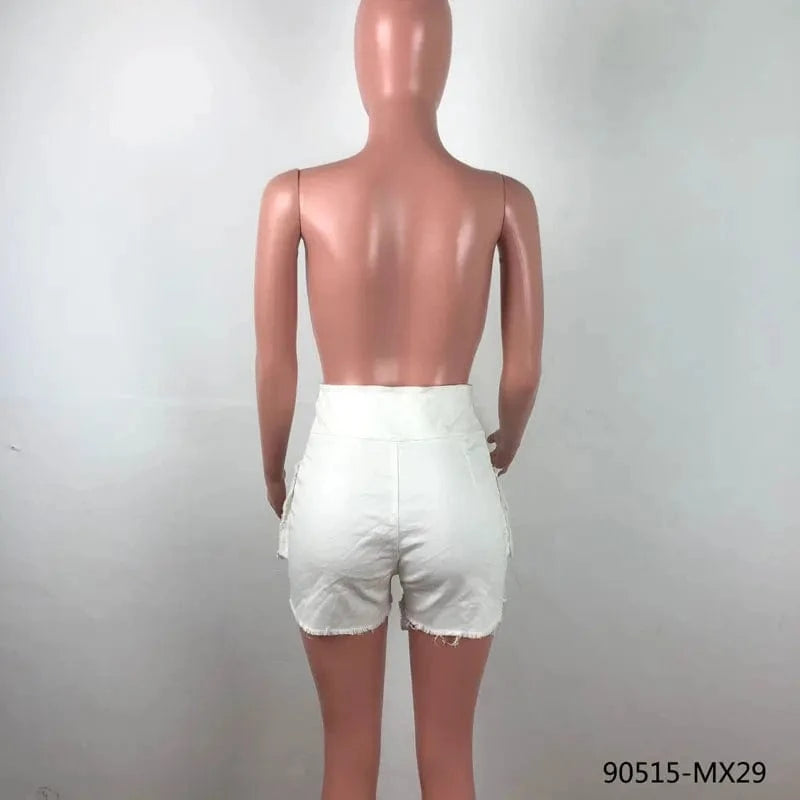 90515-MX29 new design 3 colors jeans shorts women with pockets