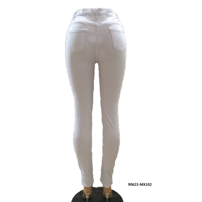 90623-MX102 summer new look womens pencil ripped jeans