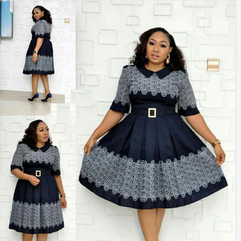 90820-MX75 loose A-line african popular plus size dress for women