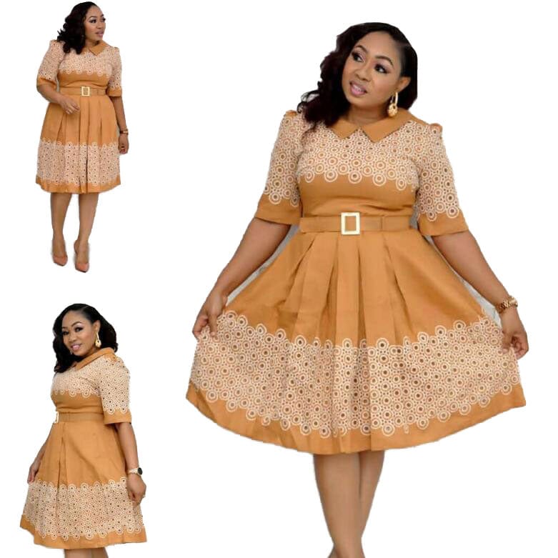 90820-MX75 loose A-line african popular plus size dress for women