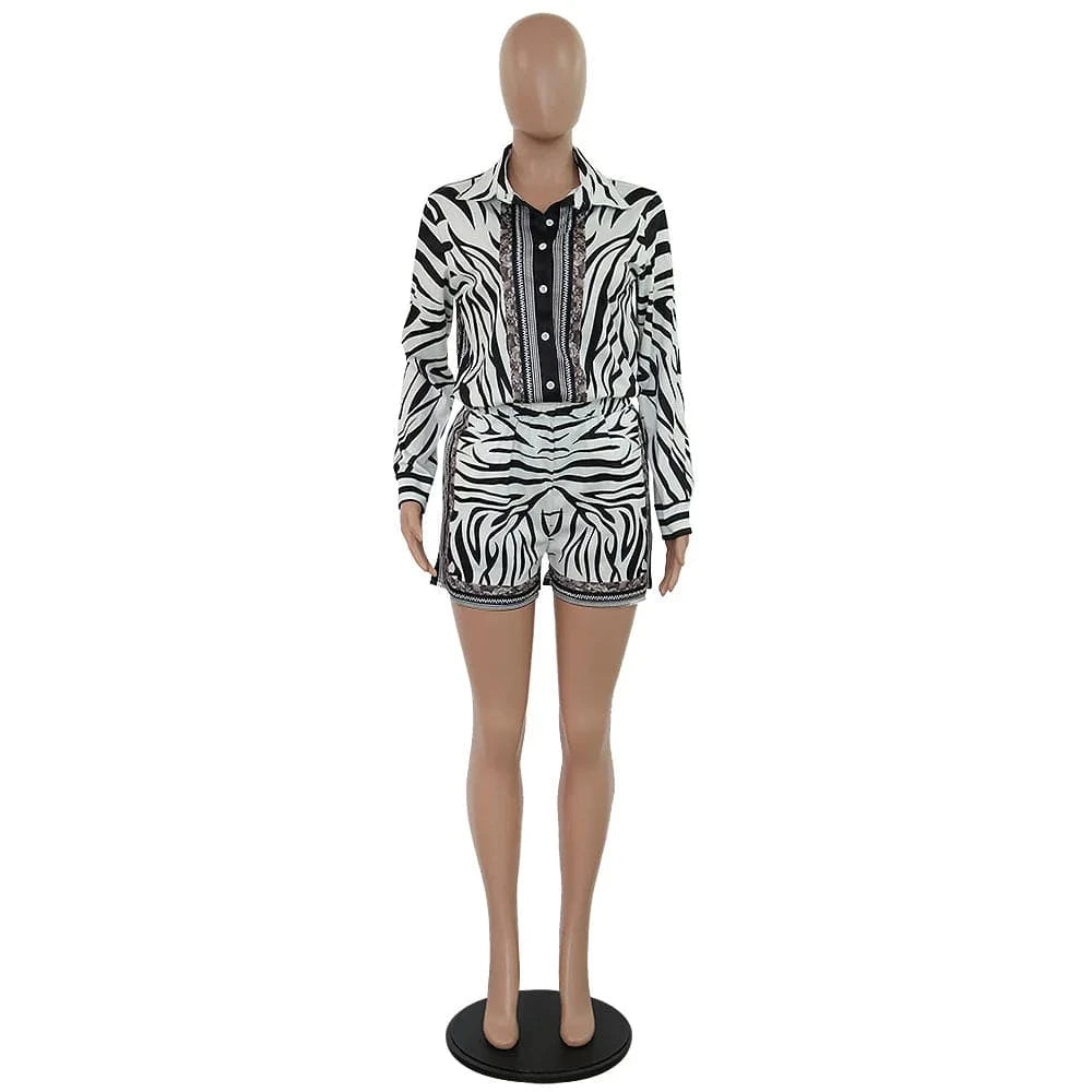 90903-MX17 Stylish Shirts And Shorts 2 Piece Comforter Sets Women Sehe Fashion