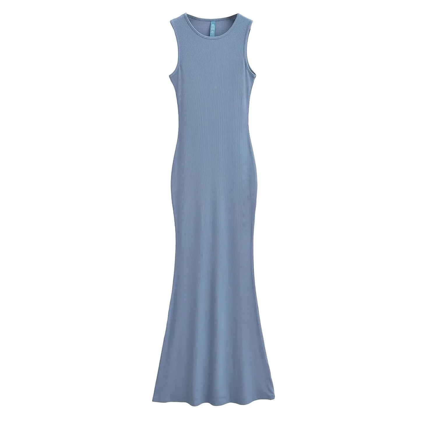 91% Modal 9% elastane Ribbed Women Sleeveless Tank top Dress Bodycon solid Women Long dress
