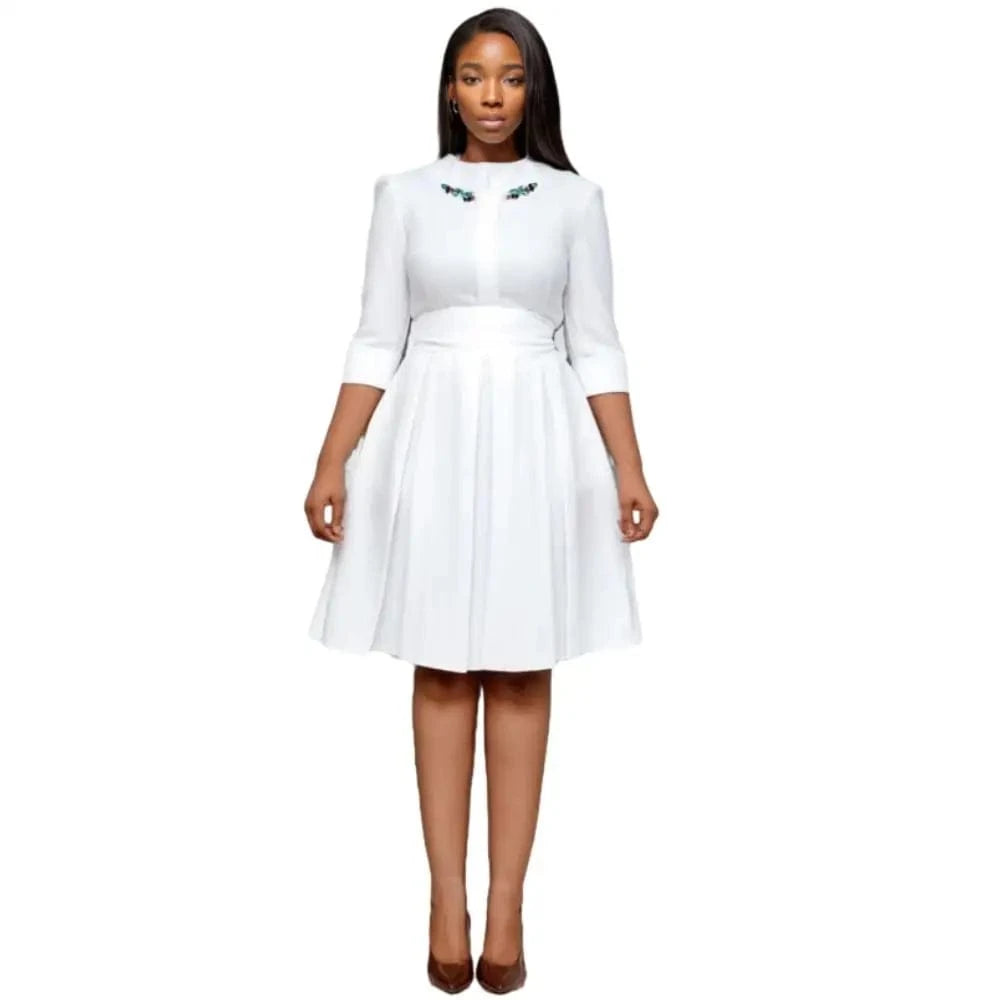 91031-MX24 Sehe Fashion Design Casual Dresses New Arrival Bow Girls with Belt Women Floral Crew Neck Cotton Adults Knee-length