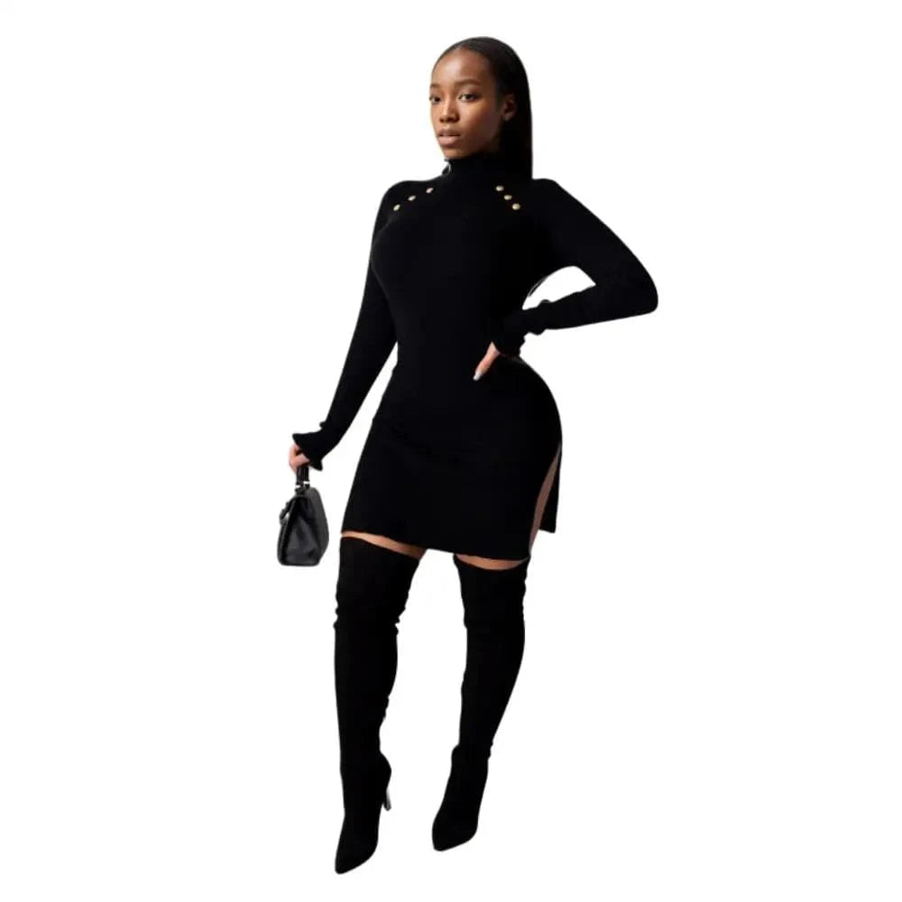 91206-MX62 sehe fashion black series hot short women bodycon dress girls