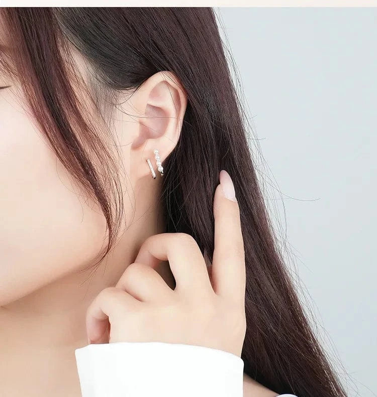 925 silver pearl earrings jewelry gold plated gold plated sterling silver geometric pearl stud earrings for women