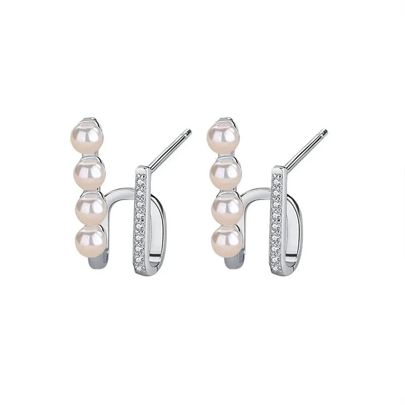925 silver pearl earrings jewelry gold plated gold plated sterling silver geometric pearl stud earrings for women