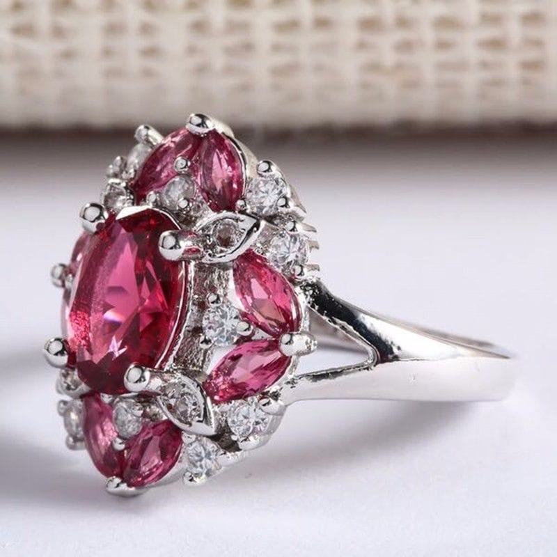 925 Sterling Silver Plate Diamond Sapphire Rings for Women Light Blue Deep Red Gem Ruby Jewelry amethyst bague etoile bizuterias