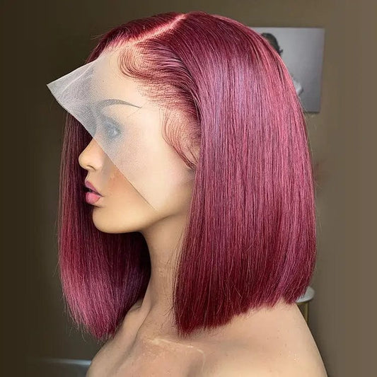 99J Burgundy Red Color Bob Wig Short Straight Bob