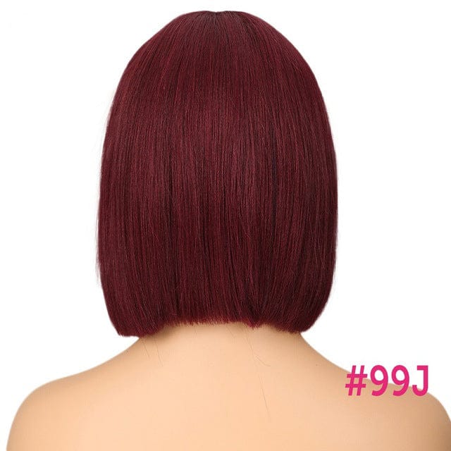 99J Sleek For Women Vendors Brazilian Remy Hair Straight Short Bob Wig Pre Plucked Black Brown Wig Human Hair Lace Front Wigs