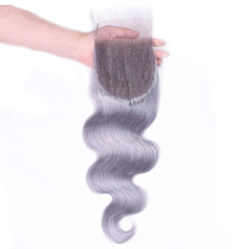9A Grade Silver Gray Human Hair Virgin Brazilian Hair Weaves 3 Bundles with Closure body wave Colored Grey Human Hair Bundle