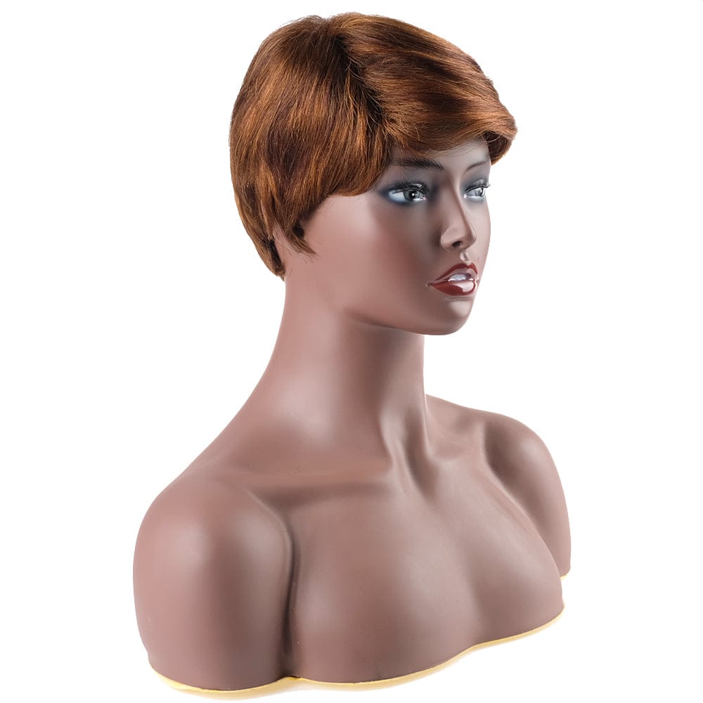 9INCHES / P4/30 sleek quality  wholesale Textured Burgundy Ultra Peruvian Short Bob Wig Elf girls Lace Front Closure Human hair wigs for women