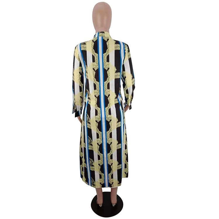 9S03945 hot sell printed casual autumn buttons 2019 New Arrival Woman Lady Fashion Dress