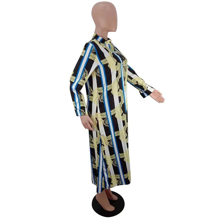 9S03945 hot sell printed casual autumn buttons 2019 New Arrival Woman Lady Fashion Dress