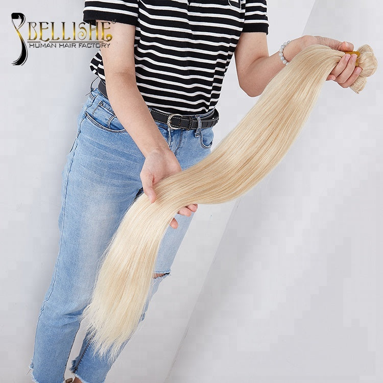 Bellishe 40 inch blonde hair extensions with frontal weave hair human ...