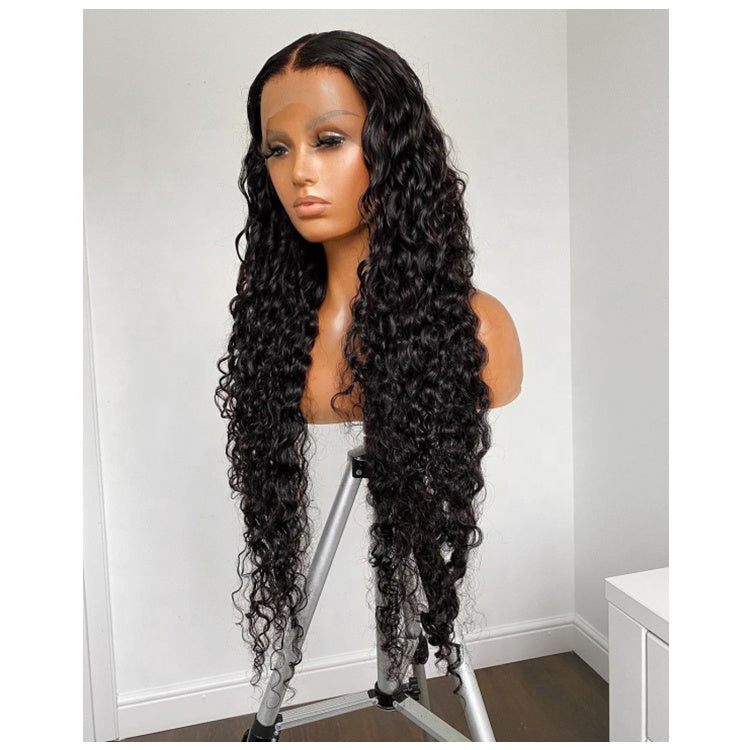 40 Inches Available Small Knots Peruvian Human Hair Lace Front Curly W ...