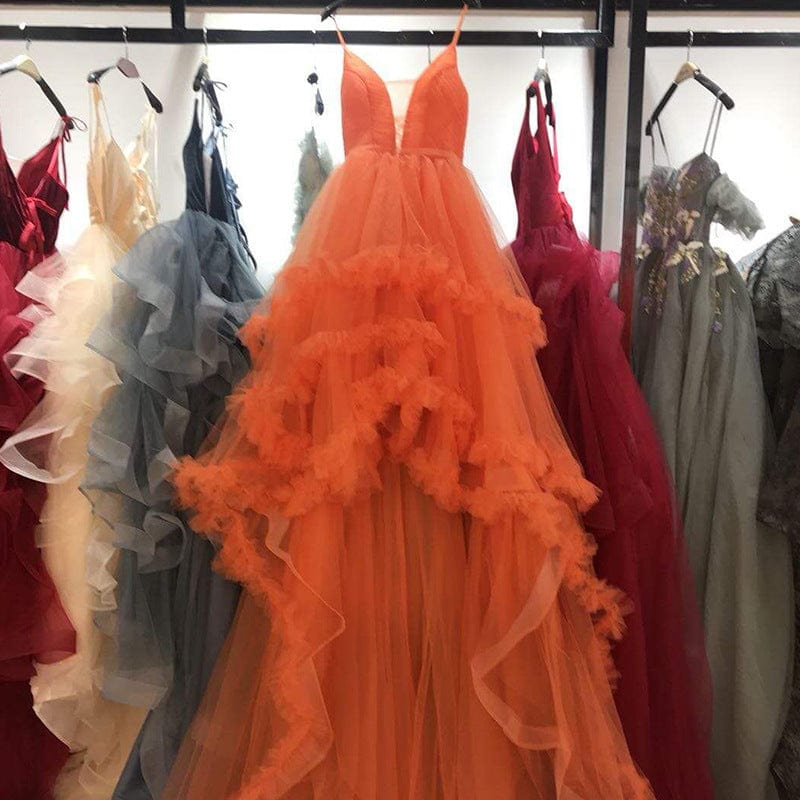 A Line Light Champagne Spaghetti Straps Ruffles Bridal Gown Organza Hemline Pleating Tulle Evening Dress Vestido de novia