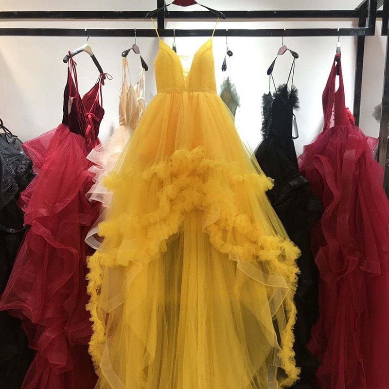 A Line Light Champagne Spaghetti Straps Ruffles Bridal Gown Organza Hemline Pleating Tulle Evening Dress Vestido de novia