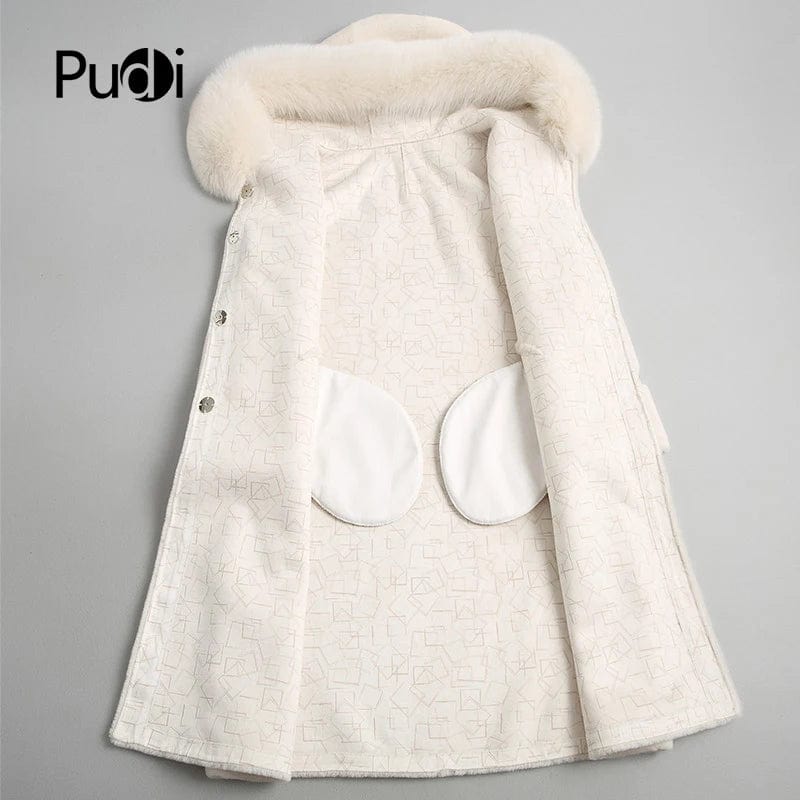 A18113 women's winter warm Wool fur coat overcoat with real fox fur collar lady female coats jacket overcoats