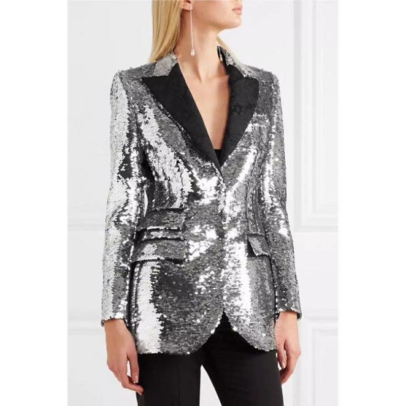 A2467 Long Sleeve Collar Neck Blazer Mujer Double Breasted Blazer Women