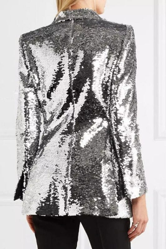 A2467 Long Sleeve Collar Neck Blazer Mujer Double Breasted Blazer Women