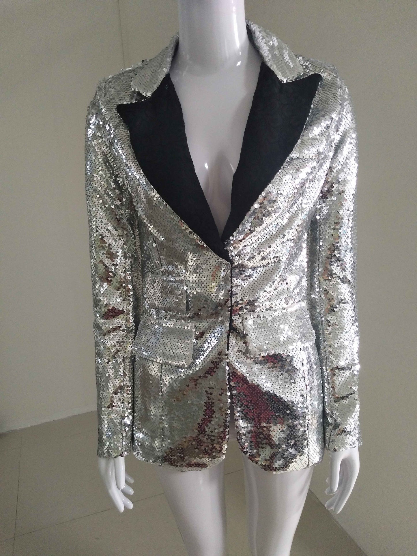 A2467 Long Sleeve Collar Neck Blazer Mujer Double Breasted Blazer Women