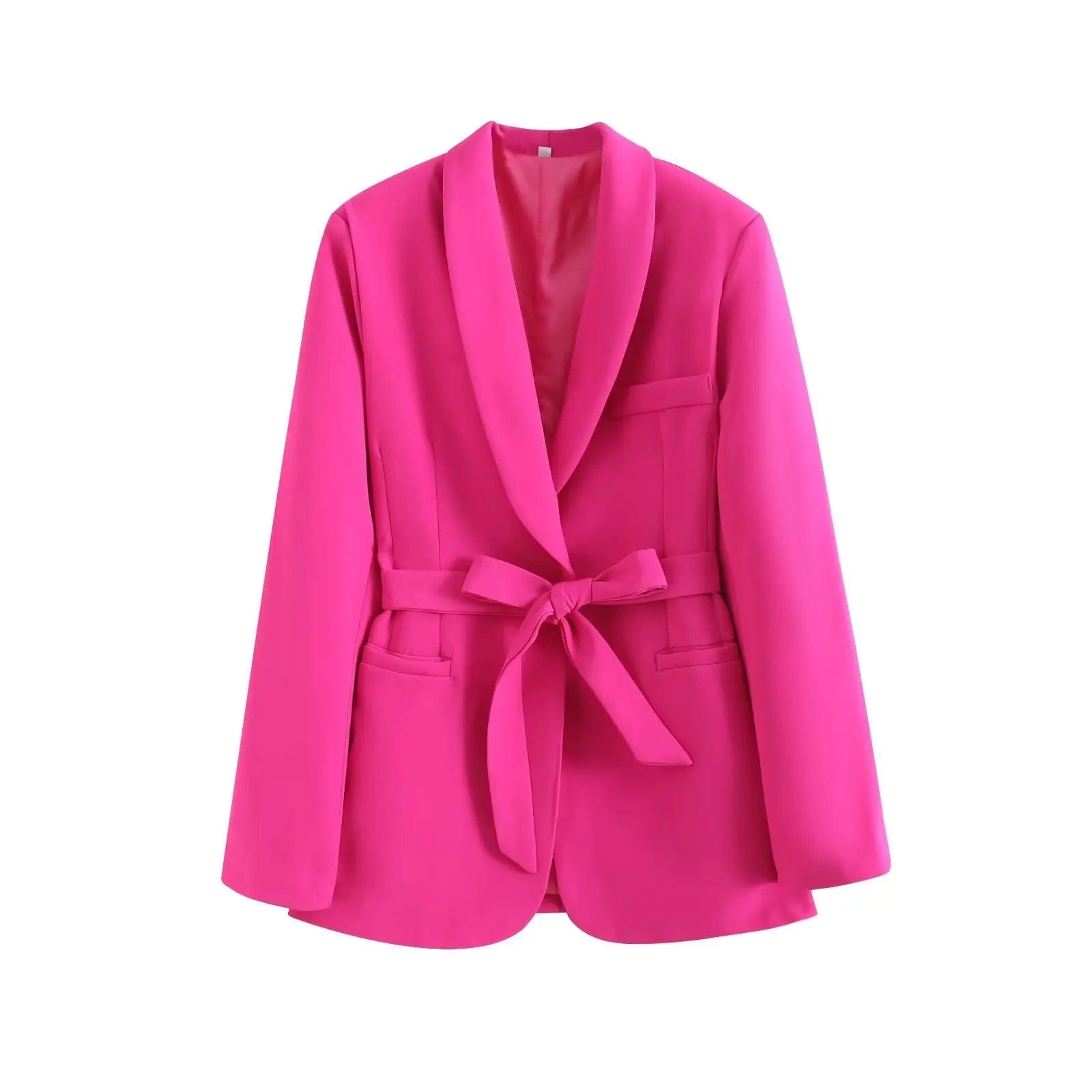 A33372 High Quality Women Blazer Jacket Casual Long Sleeve Blazers Ladies Women Lace Up Chic Outerwear Office Lady Blazers