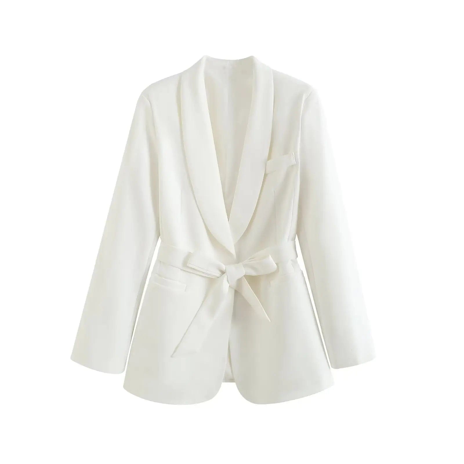 A33372 High Quality Women Blazer Jacket Casual Long Sleeve Blazers Ladies Women Lace Up Chic Outerwear Office Lady Blazers