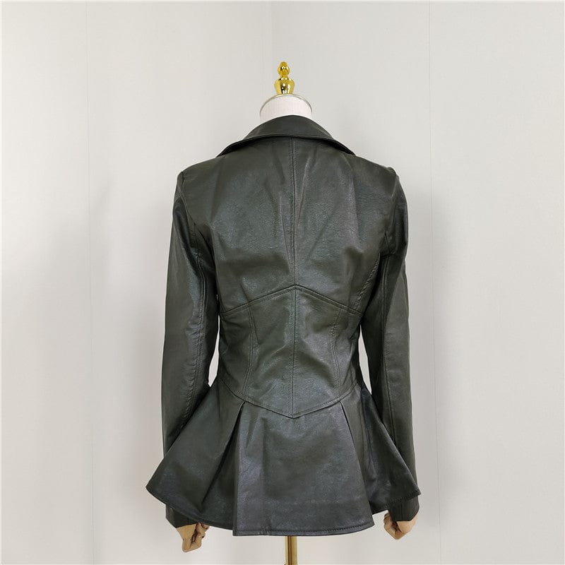 A4133 Autumn Clothing Long Sleeve Zipper Slim Casual PU Leather Jackets Women