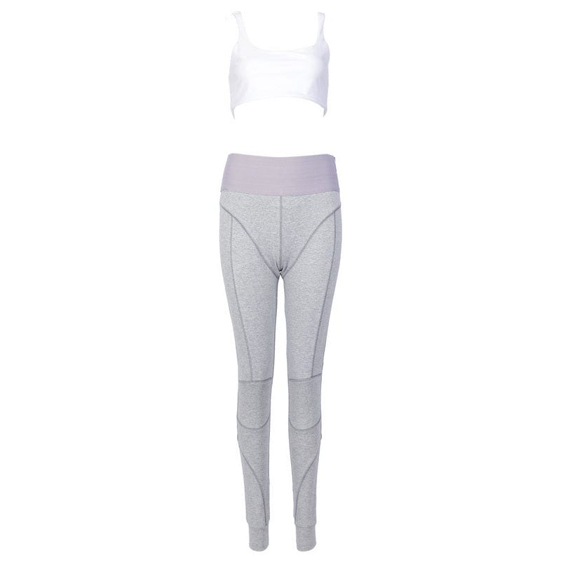 A4155 In Stock Gray Black Orange Bodycon Women Yoga Suit Sport Wear