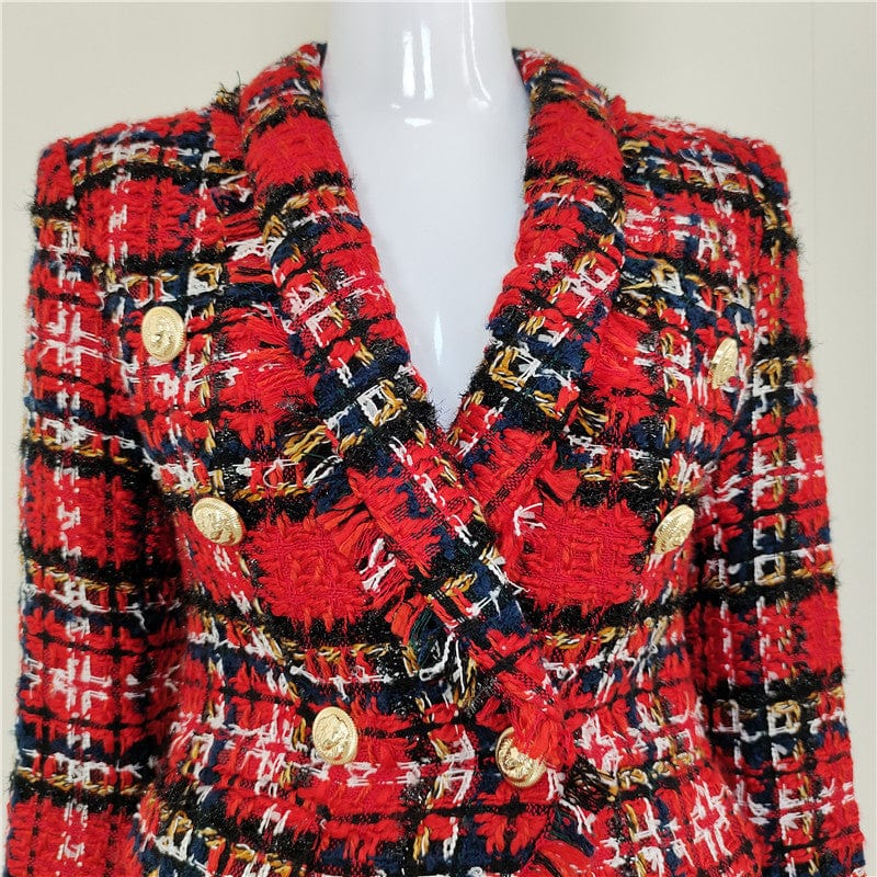 A4389 Migu Garment Tweed Plaid Women Fashion Skirt Two Piece Set Lady Suit