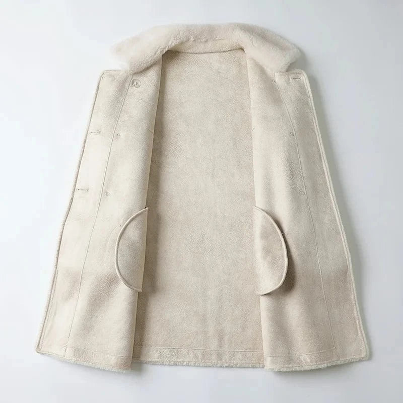 A50042 Pudi women real wool fur coat jacket trench winter warm female sheep shearing over size parkar coats