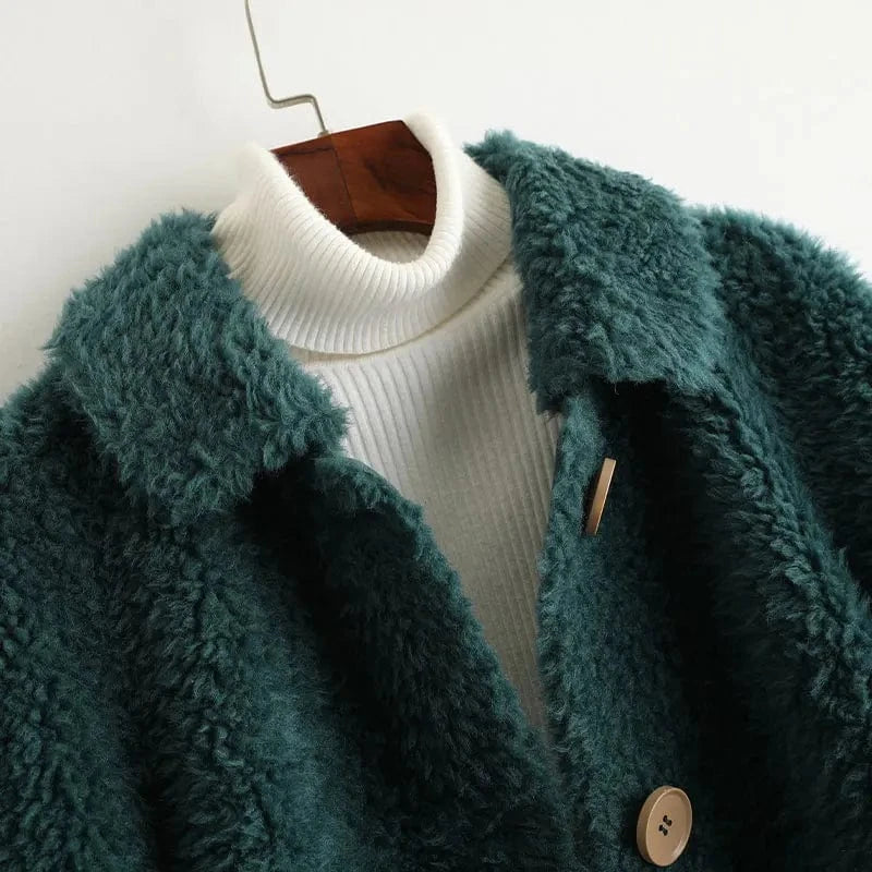 A50047 PUDI women winter real wool fur coat oversize female warm jacket real sheep shearing fur coats lady jacket outerwear