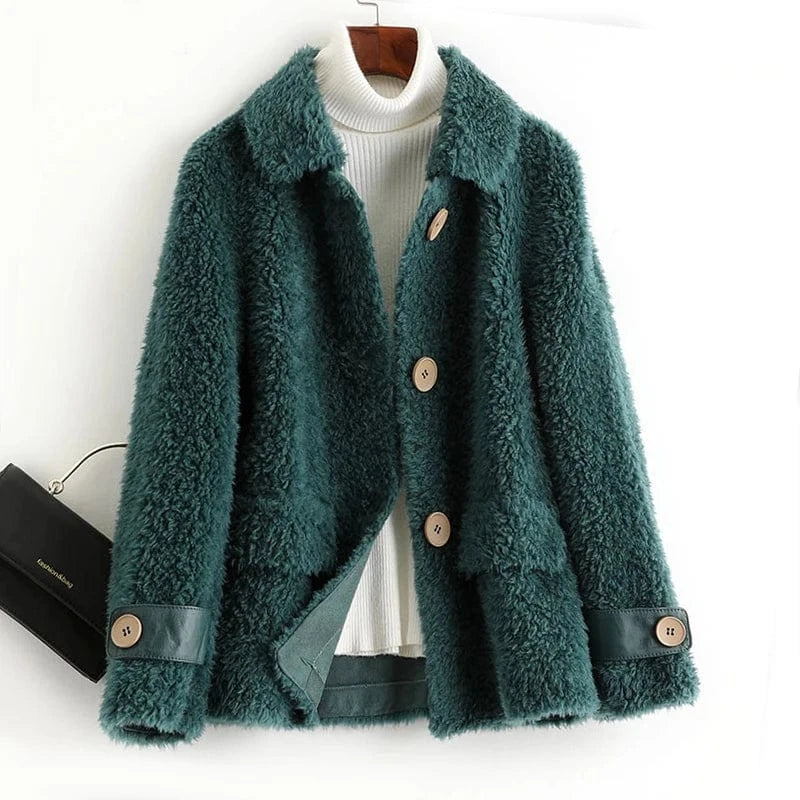 A50047 PUDI women winter real wool fur coat oversize female warm jacket real sheep shearing fur coats lady jacket outerwear