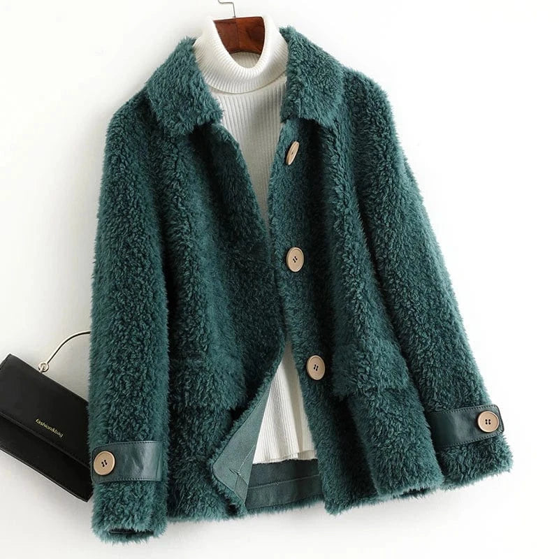 A50047 PUDI women winter real wool fur coat oversize female warm jacket real sheep shearing fur coats lady jacket outerwear