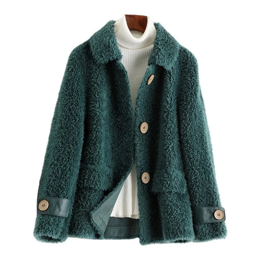 A50047 PUDI women winter real wool fur coat oversize female warm jacket real sheep shearing fur coats lady jacket outerwear