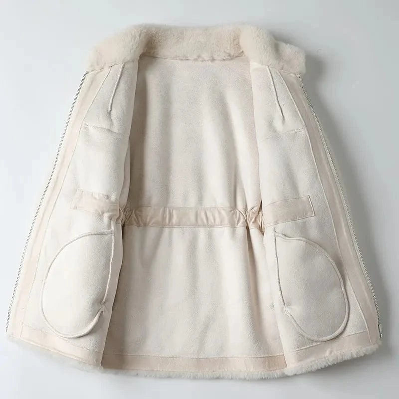 A50049 PUDI women winter real wool fur coat oversize female warm jacket real sheep shearing fur coats lady jacket outerwear