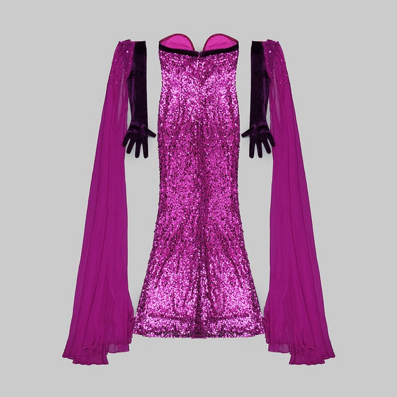 A7568 DRESS LADIFASHION WOMAN BLAZER Noble purple pearlescent black lace edge celebrity dress feather dress