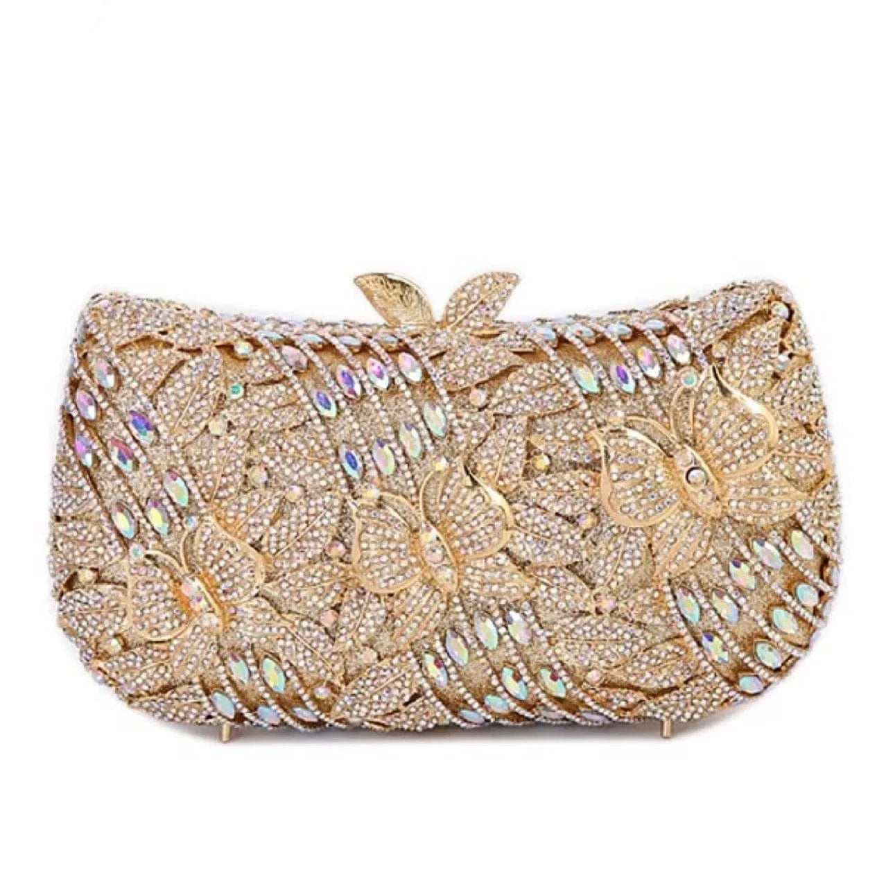 AB Gold Crystal Gown Rhinestone Bags Dress Banquet Stone Metal Party Clutch Evening Purse Frame Clutch Bag