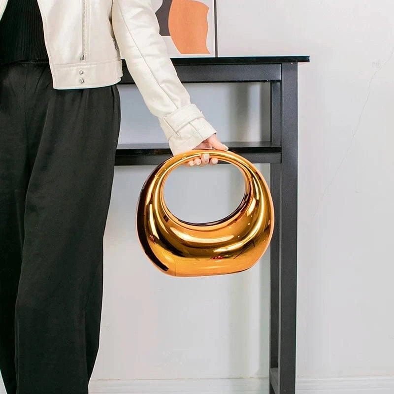 Acrylic Evening Clutch Purse Moon Shape Unique Fashion Handbags for Women Luxury Evening Bags 2024