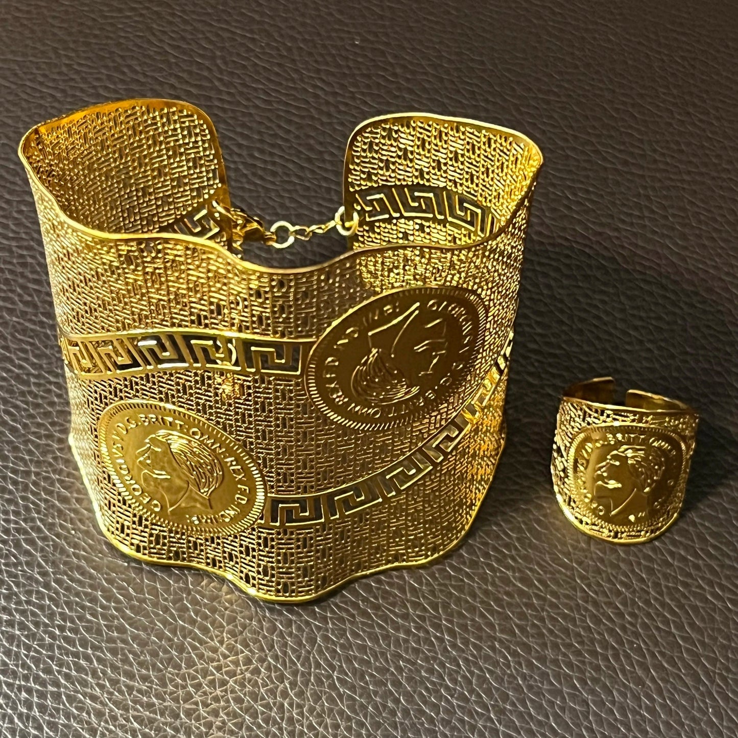 adjustable / 13 Hot Sale Wedding Party Gift Bridal Gold Plated Bracelet Ring Jewels Fashion Popular Copper Alloy Wholesale Jewelry set