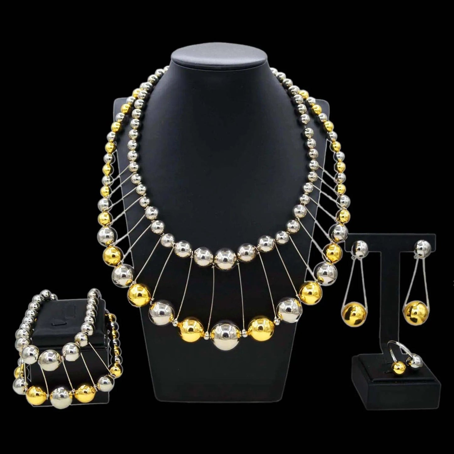 adjustable / 4 New Arrivals Wedding 18K 24K Gold Plated Hot Sale Women Excellent Jewelry Set Gift Custom Party Birthday High Quality Jewels
