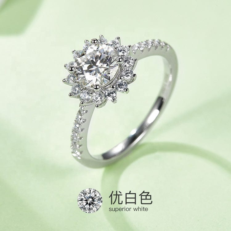 ADODO jewelry Classic 925 Sterling Silver Couple ring D color 1ct Moissanite diamond 10k Gold plated Wedding Ring