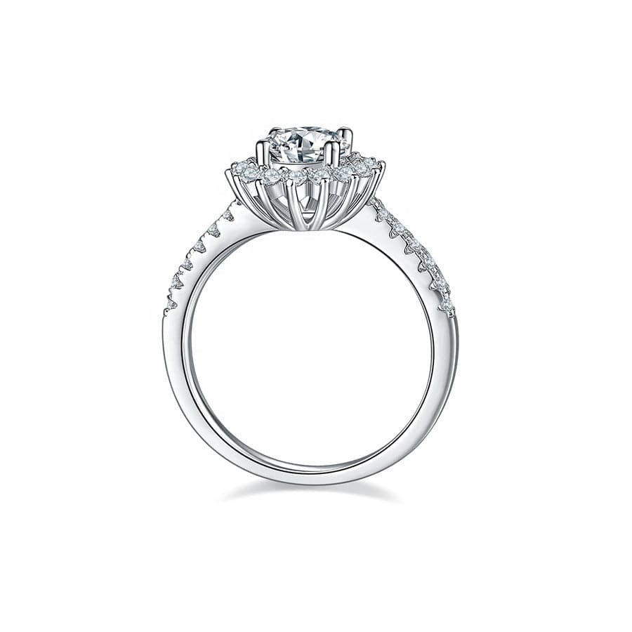 ADODO jewelry Classic 925 Sterling Silver Couple ring D color 1ct Moissanite diamond 10k Gold plated Wedding Ring